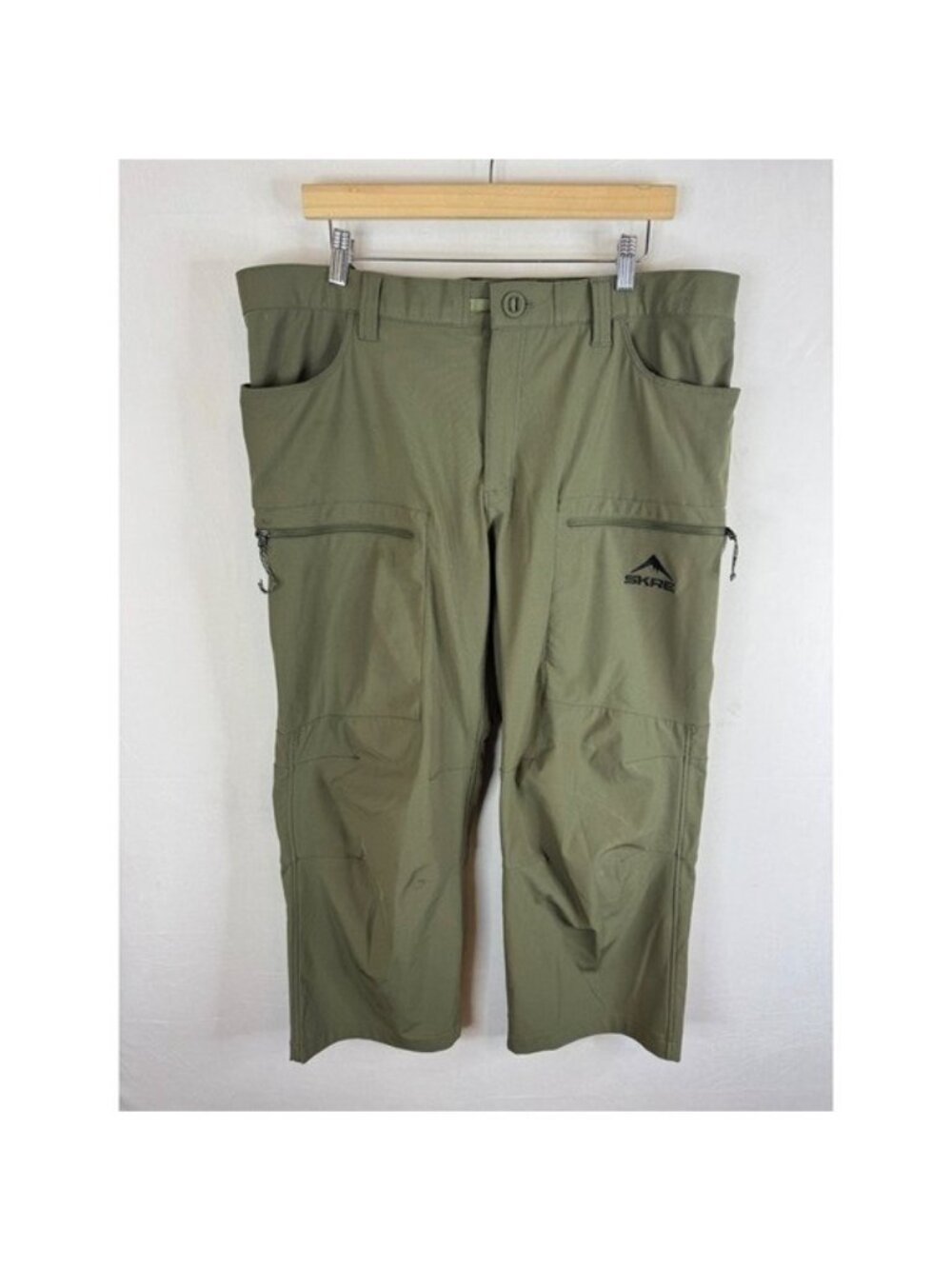 SKRE Hardscrabble Pants Mens 38X28 Olive Green Technical Cargo Hiking Gear